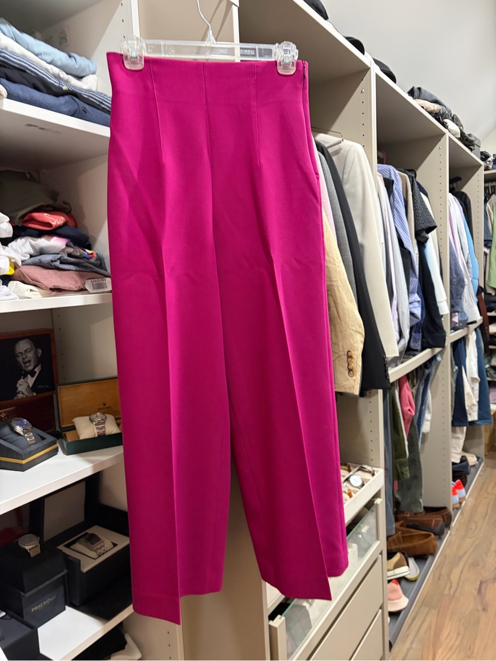Zara Fuchsia High-Waist Wide-Leg Trousers - Picture 3 of 5
